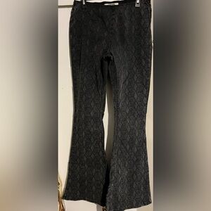 Rock & Roll Cowgirl Black Flare Jeans with Snakeskin Design